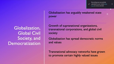 Thumbnail for entry POLS 3290 Lecture 5.3 Globalization and Global civil Society