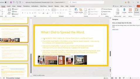 Thumbnail for Final Presentation of my advocacy project