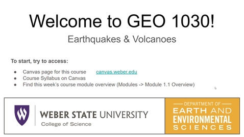 Thumbnail for GEO 1030 1.1.0  Welcome &amp; Overview