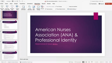 Thumbnail for ANA and professional identity - Emma BeDell