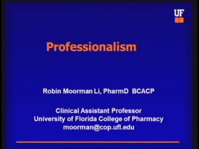 Professionalism - College of Pharmacy