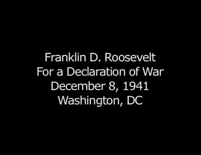 franklin roosevelt declaration of war
