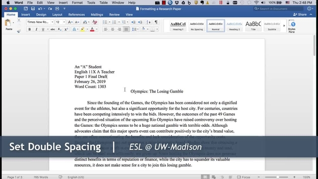 7 - Double Space Paragraphs: Formatting a Research Paper (Mac) - UW-Madison Kaltura MediaSpace