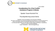 Considerations for a Post-Conflict Assistance Program in Ukraine