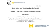 Brain Aging and What You Can Do About it