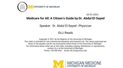 OLLI Reads: Medicare for All: A Citizen’s Guide by Dr. Abdul El-Sayed