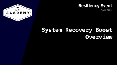 System Recovery Boost Overview - IBM Mediacenter