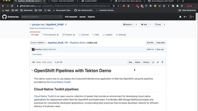 Using the Cloud Native Toolkit to deploy applications - IBM MediaCenter