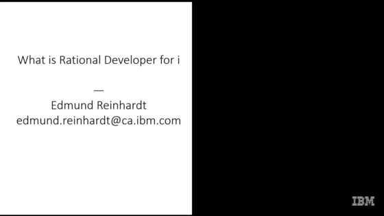 IBM Rational Developer for i Demo - IBM MediaCenter