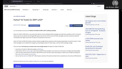 Getting started with Python AI Toolkit for IBM z/OS - IBM Mediacenter