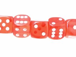 rotating five dice Stock Footage