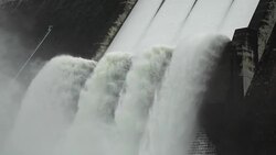 Water being released from a Dam Stock Footage