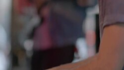 Musician plays keyboard with rock band at Austin music festival Stock Footage