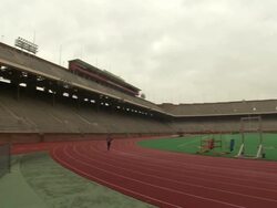 ATMOSPHERE - University of Pennsylvania football stadium Stock Footage