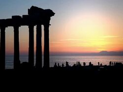 HD: Apollo temple,**Time Lapse**, Side, Antalya, TURKEY Stock Footage