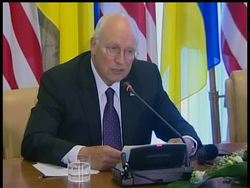 Ukraine should not be intimidated by its giant neighbor Russia and the United States is committed to Ukraine's security, U.S. Vice President Dick Cheney pledged Friday, during a closely watched trip to the ex-Soviet republic News Clip