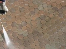 (HD1080i) Environment: Water Blasting Pollution off Street Stock Footage