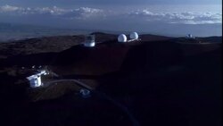 Telescopes operate at the Mauna Kea Observatory on Mauna Kea, Hawaii. Stock Footage