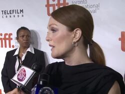 INTERVIEW - Julianne Moore on why Hollywood was the right setting for this group of characters and the most fun part of playing this character - 'Maps To The Stars' Premiere - 2014 Toronto International Film Festival Stock Footage