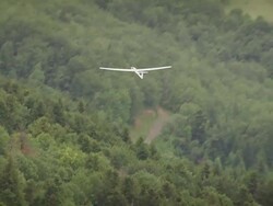 MS AERIAL TS Shot of Plane in Belesta city / Languedoc Roussillon, France Stock Footage