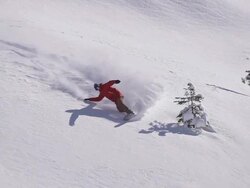 Snowboarding Powder Turn Stock Footage