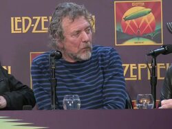 Led Zeppelin's Robert Plant talks of concert video Stock Footage