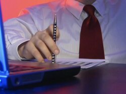 Businessmen working overtime, office, executive, boss. Business documents, charts, laptop. Stock Footage