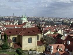 WS View of prague castle in city center / Prague, Hlavni mesto Praha, Czech Republic Stock Footage
