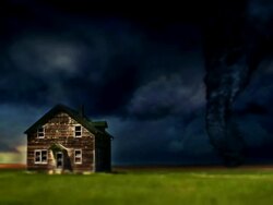 Tornado Twister and Farmhouse Stock Footage