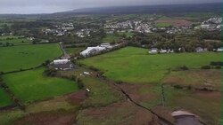 Drone aerials over the Donegal Derry border News Clip