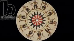 Animated 19th century phenakistoscope with man ringing bell Stock Footage