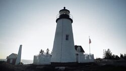 Motion shot of Permaquid Point Lighthouse in Maine, USA Stock Footage