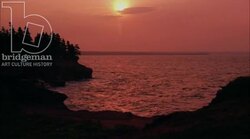 Static shot of the beach by sunset Stock Footage