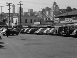 Fisherman's wharf restaurants and shops Stock Footage