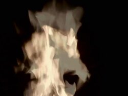 Flames dance above burning manuscript pages by Nostradamus in a reenactment. Stock Footage