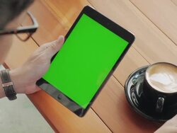 Over shoulder shot of Using digital tablet,Green screen Stock Footage