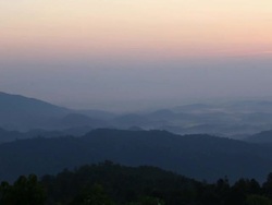 Sunrise behind the mountains Stock Footage
