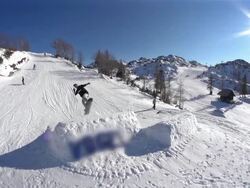 Snowboarder Jumps Stock Footage