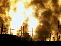 WS Steam rising from power palnt station at sunrise / ARIZONA,United States Stock Footage