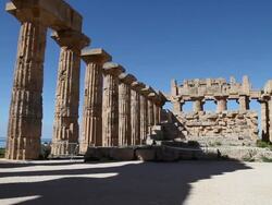 Selinunte, Temple of Hera (Temple E) in the ancient Greek city Stock Footage