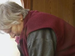 HD: Senior Woman Kneading Yeast Dough Stock Footage