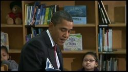 President visits school and reads to children News Clip