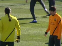 Barcelona continue preparations Stock Footage