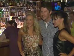 Chelsie Hightower, Arie from The Bachelorette, Karina Smirnoff at Joey Fatone And Kym Johnson Host After Party For Premiere Of Dancing With The Stars At Mixology 101 on 9/24/12 in Los Angeles, CA. Stock Footage