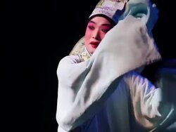 MS Actor performing qinqiang opera in theater, qinqiang is representative folk opera of northwest china AUDIO / xi'an, shaanxi, china Stock Footage