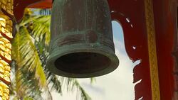 Bell in Thai Buddhist Temple Stock Footage