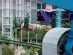 MS Inside view Veranda of luna Park / Mall of America Minneapolis, Minnesota, United States Stock Footage