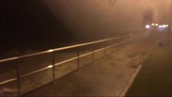 Storm Surge Batters Sea Wall at Palacios, Texas News Clip