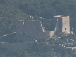 Castle Above Saint-Victor-La-Coste Stock Footage