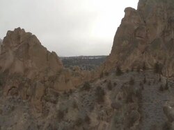 Aerial Oregon Smith Rocks Stock Footage